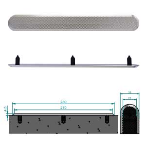 Stainless Steel Tactile Directional Strip With Diamond Pattern On Top - Machine Finish With Poly Sleeve