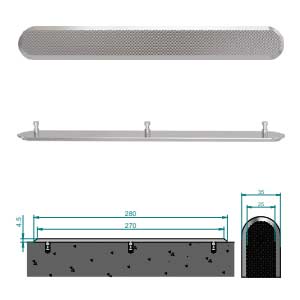 Stainless Steel Tactile Directional Strip With Diamond Pattern On Top - Machine Finish