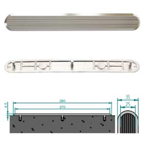 Stainless Steel Tactile Directional Strip With Linear Pattern On Top -Casting Finish
