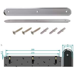 Stainless Steel Tactile Directional Strip With Linear Pattern On Top With Screw Fix For Carpets