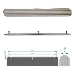 Stainless Steel Tactile Directional Strip With Linear Pattern On Top - Machine Finish