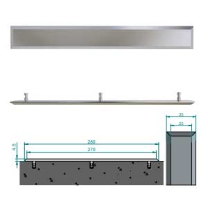 Stainless Steel Tactile Directional Strip With Plain Top Machine Finish Square Ends