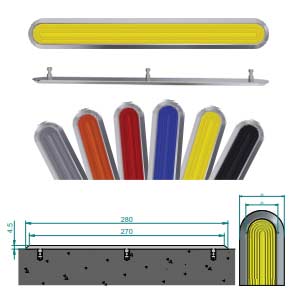Stainless Steel Tactile Directional Strip With Poly Insert On Top